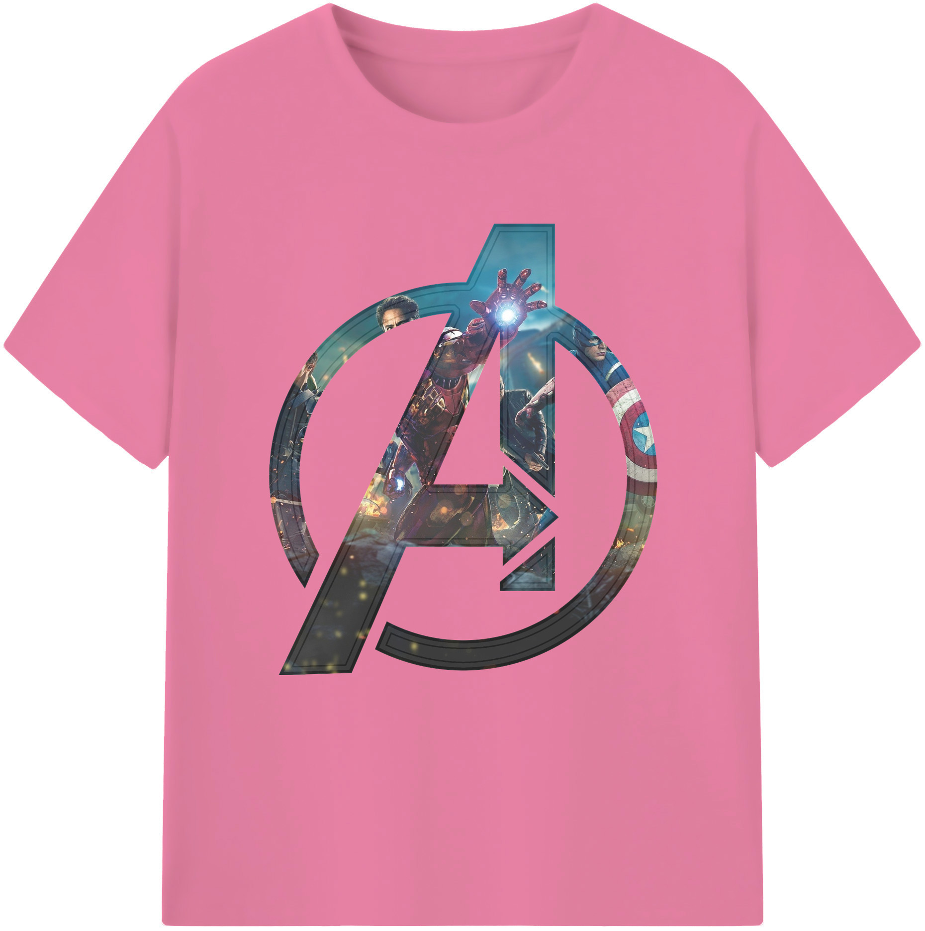（画像用） アベンジャーズ The Avengers 綿100％半袖Tシャツ（フロントプリント）